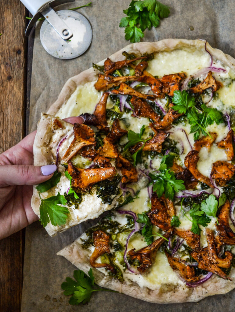 Höstig pizza med svamp! Pizza bianco med kantareller Moderna Livet